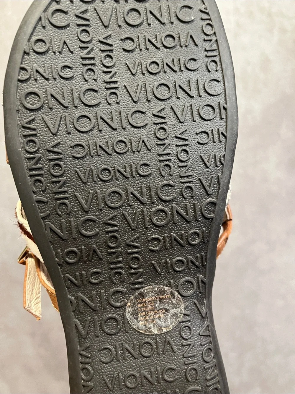 Vionic Zebra/Snakeskin Print Strappy Slide Sandals size 9